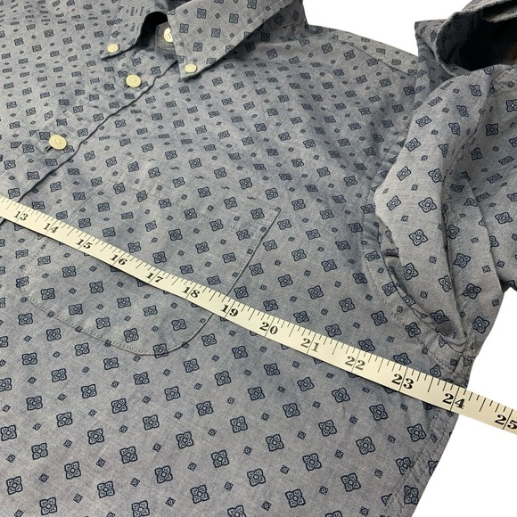 Brooks Brothers Shirt Mens Large Blue Regent Fit Geometric Print Casual Workwear - Picture 10 of 11